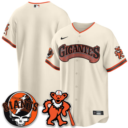 San Francisco Giants x Grateful Dead Vapor Jersey - Stitched