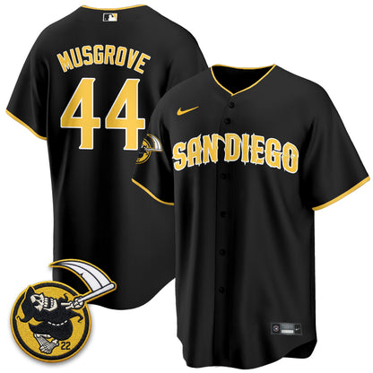San Diego Padres x Grim Reaper Vapor Jersey - Stitched