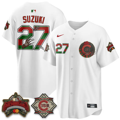 Chicago Cubs A Nightmare on Wrigley Field Edition Vapor Jersey - Stitched-NHM