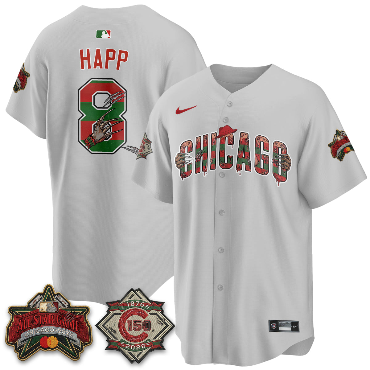 Chicago Cubs A Nightmare on Wrigley Field Edition Vapor Jersey - Stitched-NHM