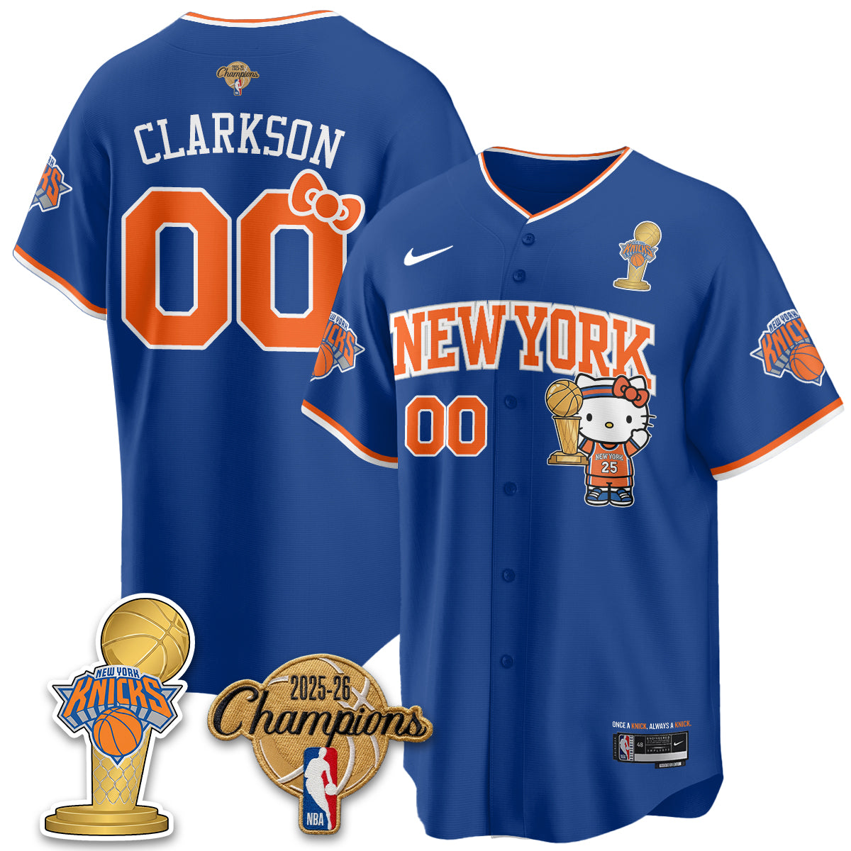NYK 2026 NBA Champions x Meow Kitty Vapor Jersey - Stitched-NHM