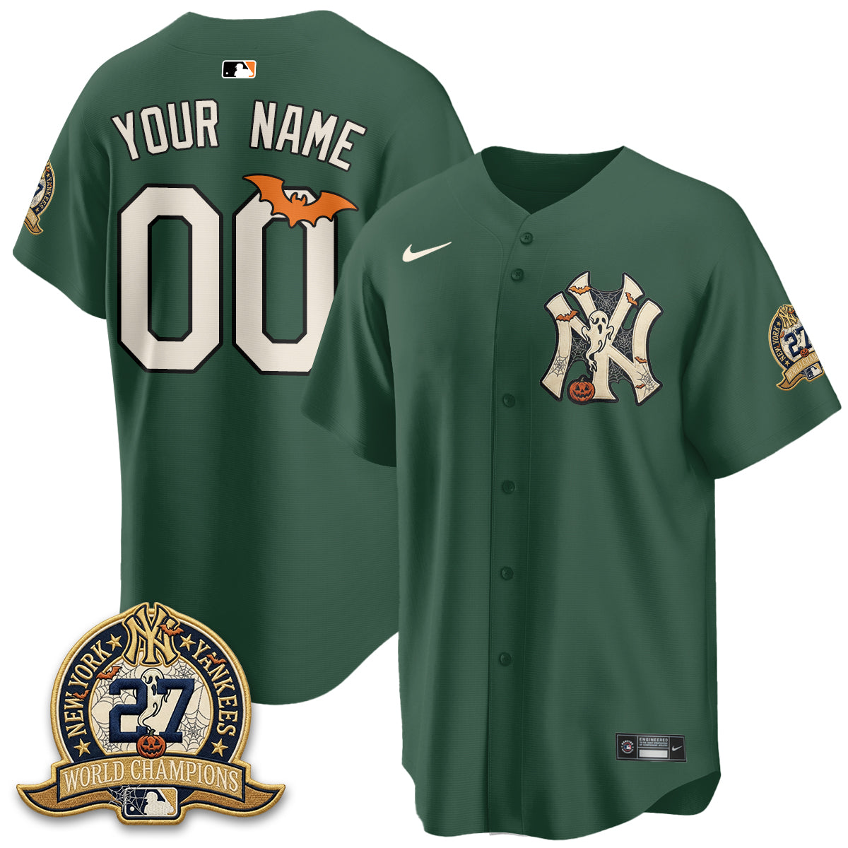New York Yankees Halloween 2026 Vapor Limited Custom Jersey - Stitched