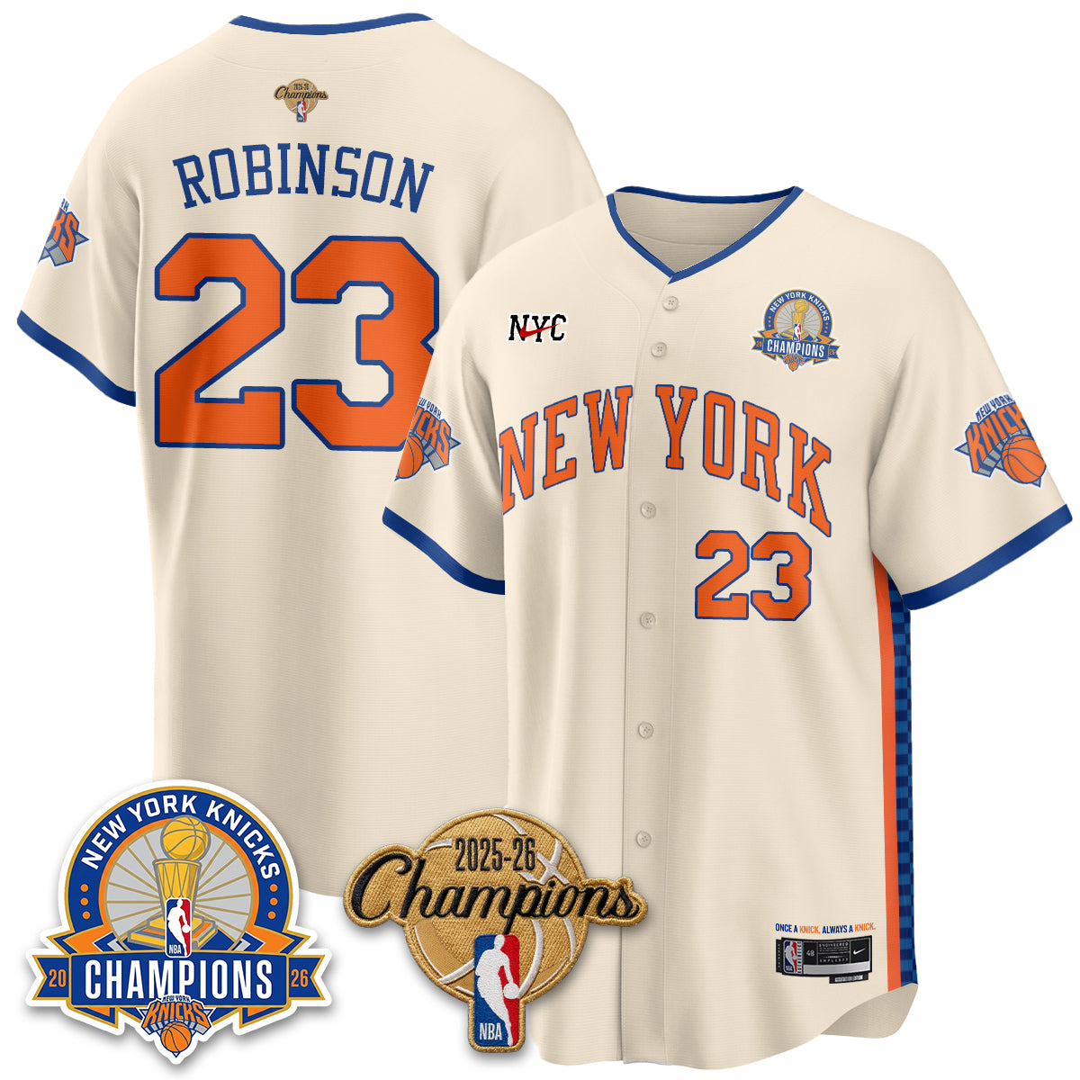 New York Knicks 2026 NBA Champions Special Edition Vapor Jersey V2- Stitched