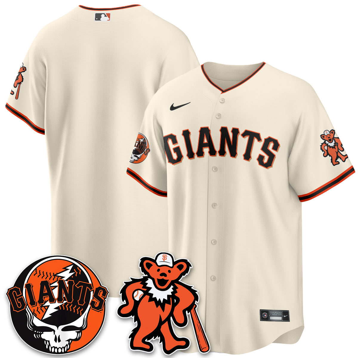 San Francisco Giants x Grateful Dead Vapor Jersey - Stitched
