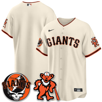San Francisco Giants x Grateful Dead Vapor Jersey - Stitched