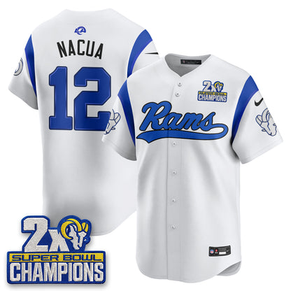 LAR 2X Champs Rivalries Baseball Vapor Jersey - Stitched