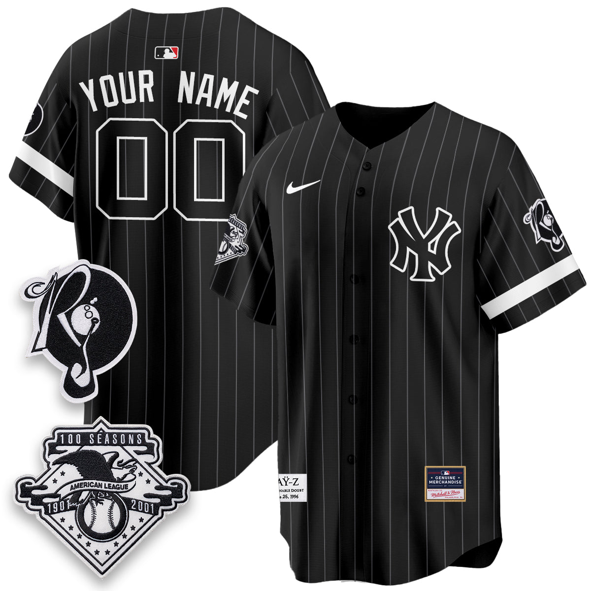 New York Yankees x Jay Z Edition Vapor Custom Jersey - Stitched