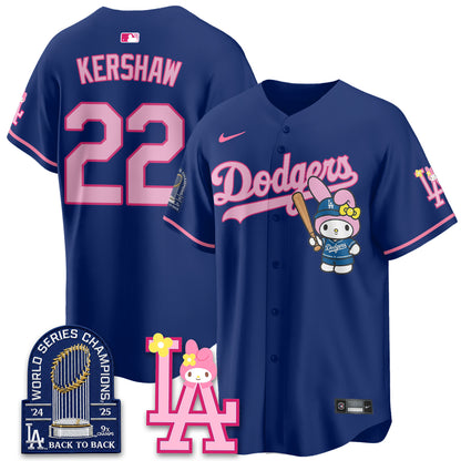 Los Angeles Dodgers My Melody Edition Vapor Jersey - Stitched