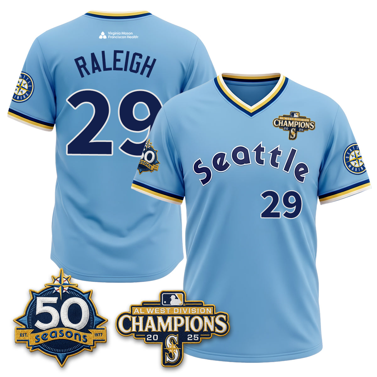 Seattle Mariners 50th Anniversary Throwback Limited Jersey - All Stitched