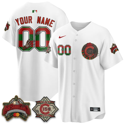 Chicago Cubs A Nightmare on Wrigley Field Edition Vapor Custom Jersey - Stitched-NHM