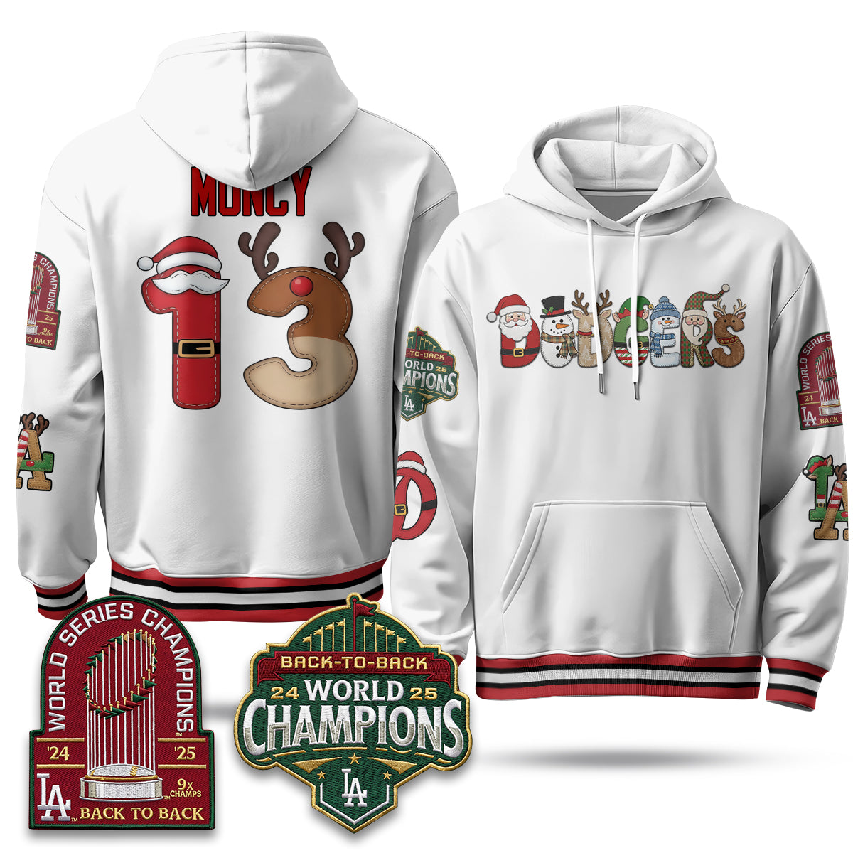 Los Angeles Dodgers 2026 Xmas Edition Hoodie - Stitched