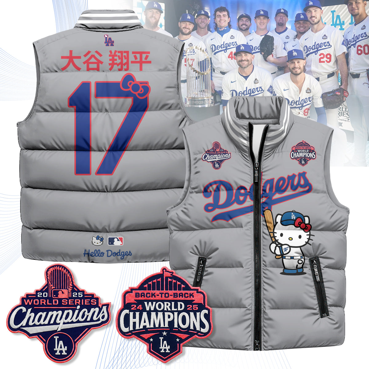 Los Angeles Dodgers Meow KT Edition Unisex Puffer Vest - Printed