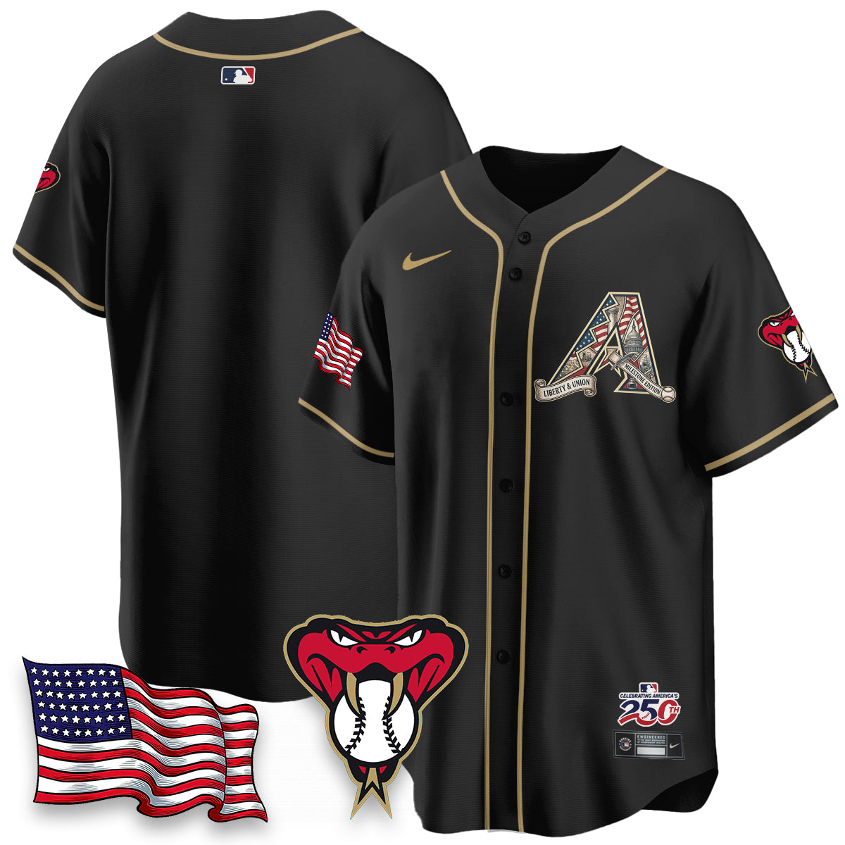 Arizona Diamondbacks 2026 Independence Day USA Vapor Limited Jersey - Stitched-NHM