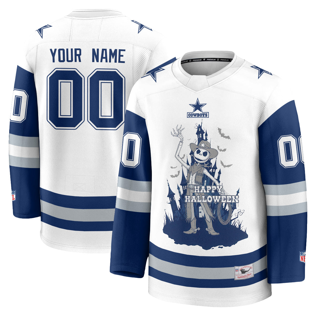 Dallas Cowboys x Nightmare Halloween 2026 Edition Custom Hockey Jersey - Printed