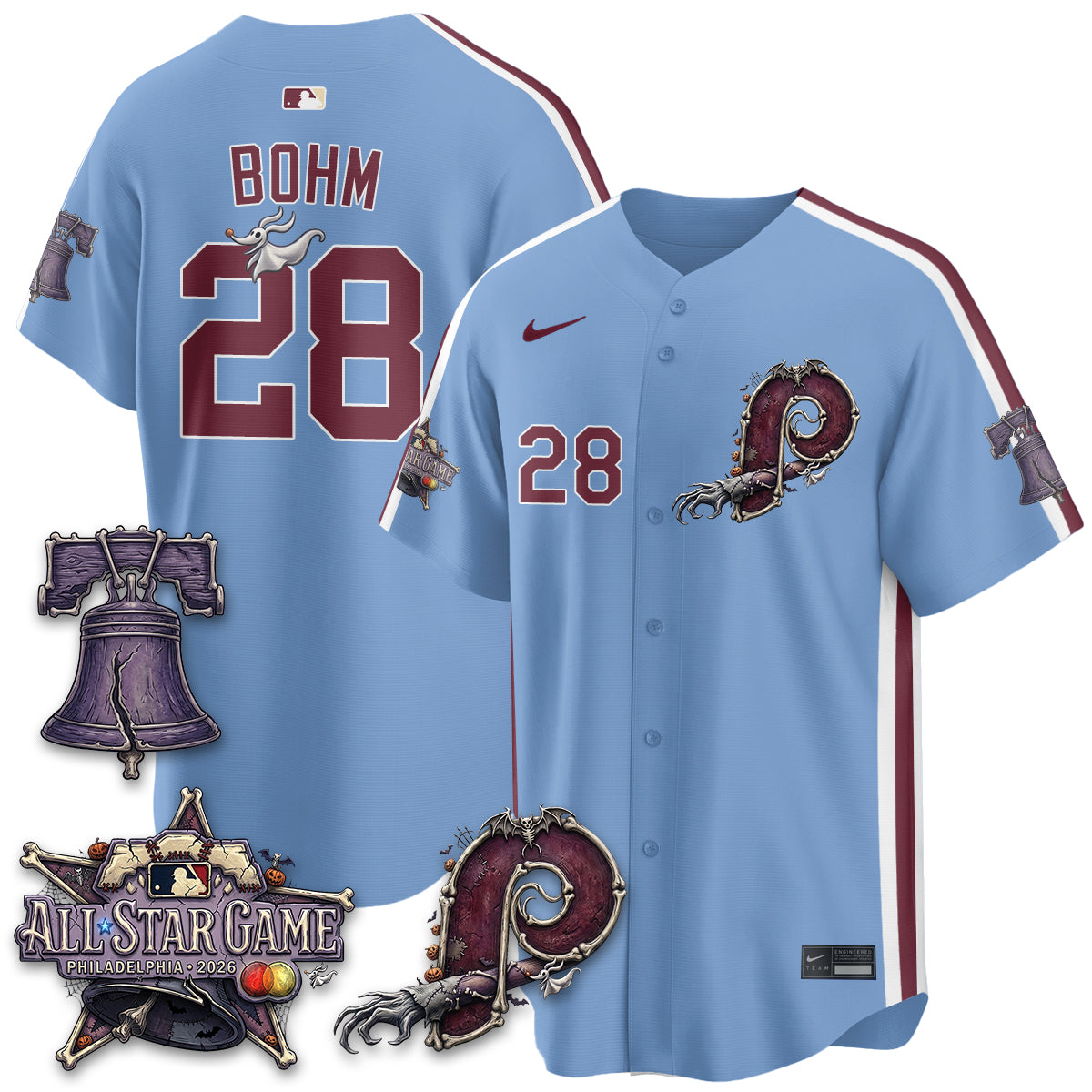 Philadelphia Phillies Nightmare Edition Vapor Jersey - Printed-NHM
