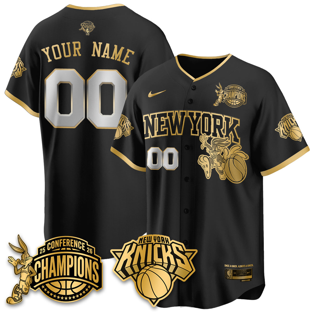 NYK 2026 NBA Finals x Bunny Vapor Custom Jersey V2- Stitched