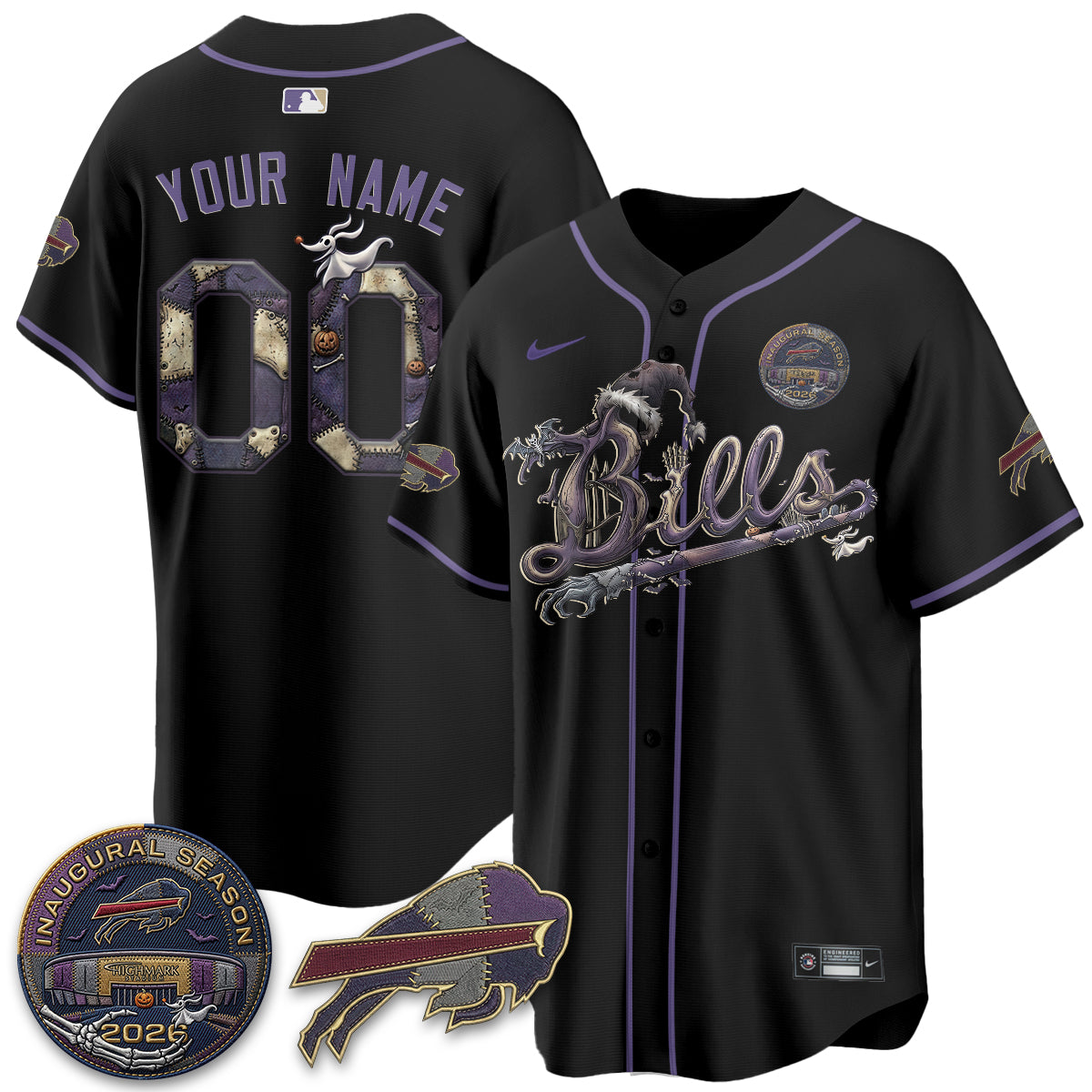 BUF 2026 Nightmare Edition Vapor Custom Baseball Jersey - Stitched