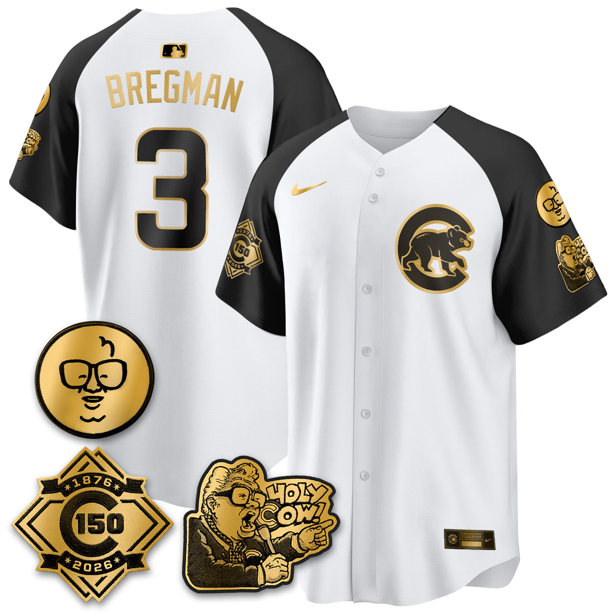 Chicago Cubs 150th Anniversary Harry Caray Holy Cow Vapor Premier Limited Jersey - All Stitched V3