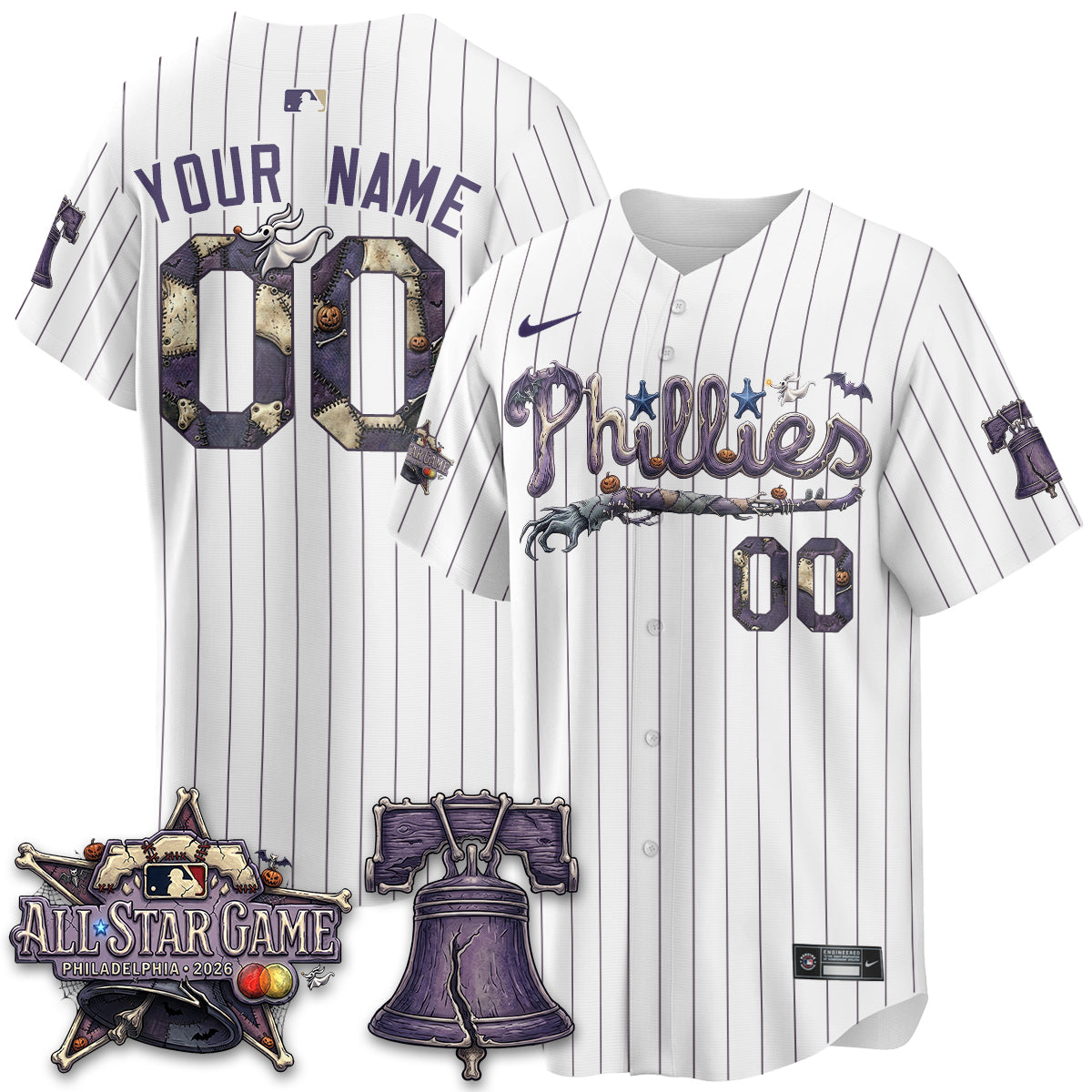 Custom Philadelphia Phillies Nightmare Edition Vapor Jersey - Printed-NHM