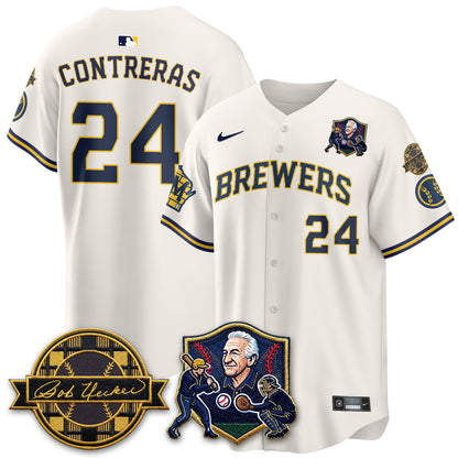 MIL Bob Uecker - 54 Seasons for Brewers' Vapor Limited Gold Jersey - All Stitched