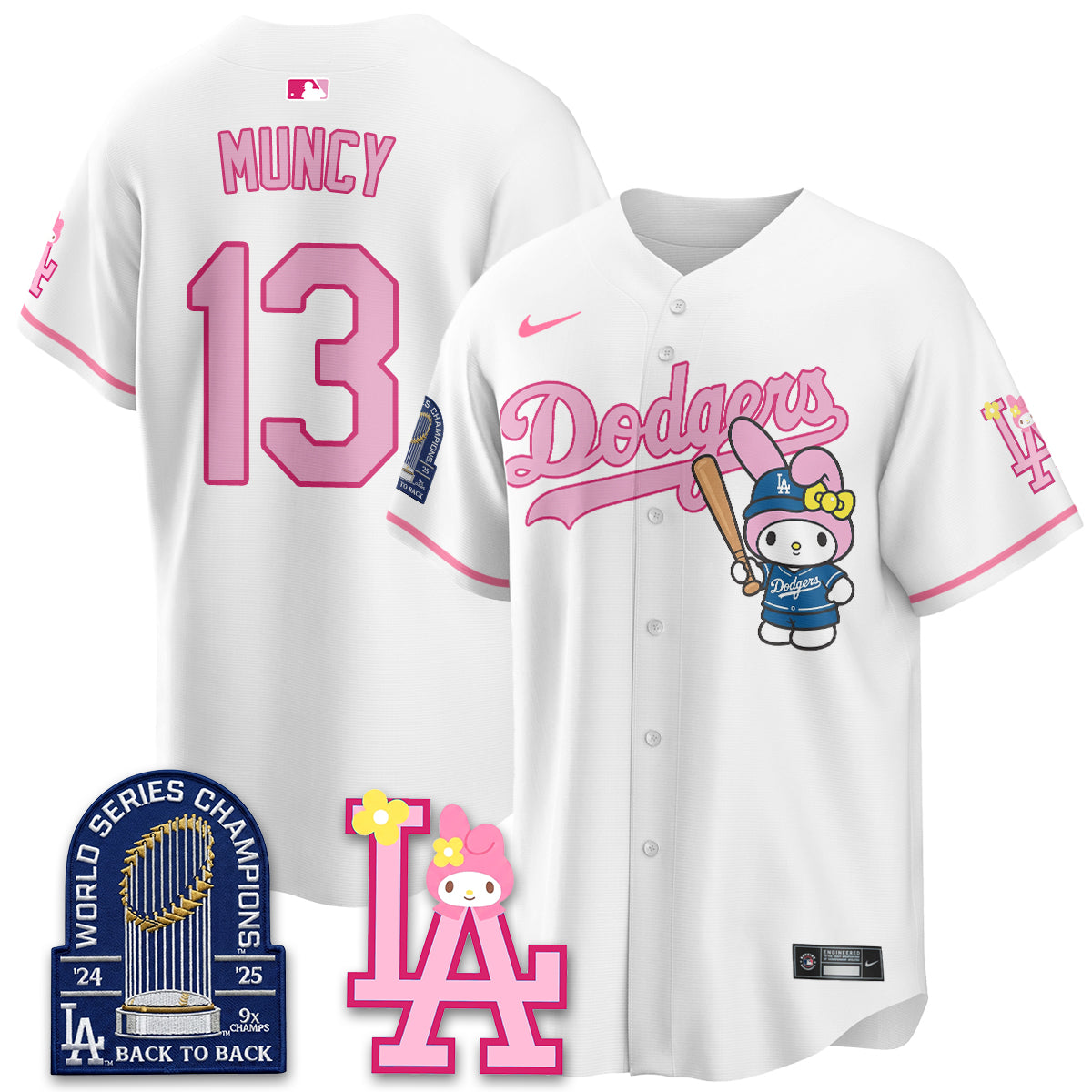Los Angeles Dodgers My Melody Edition Vapor Jersey - Stitched
