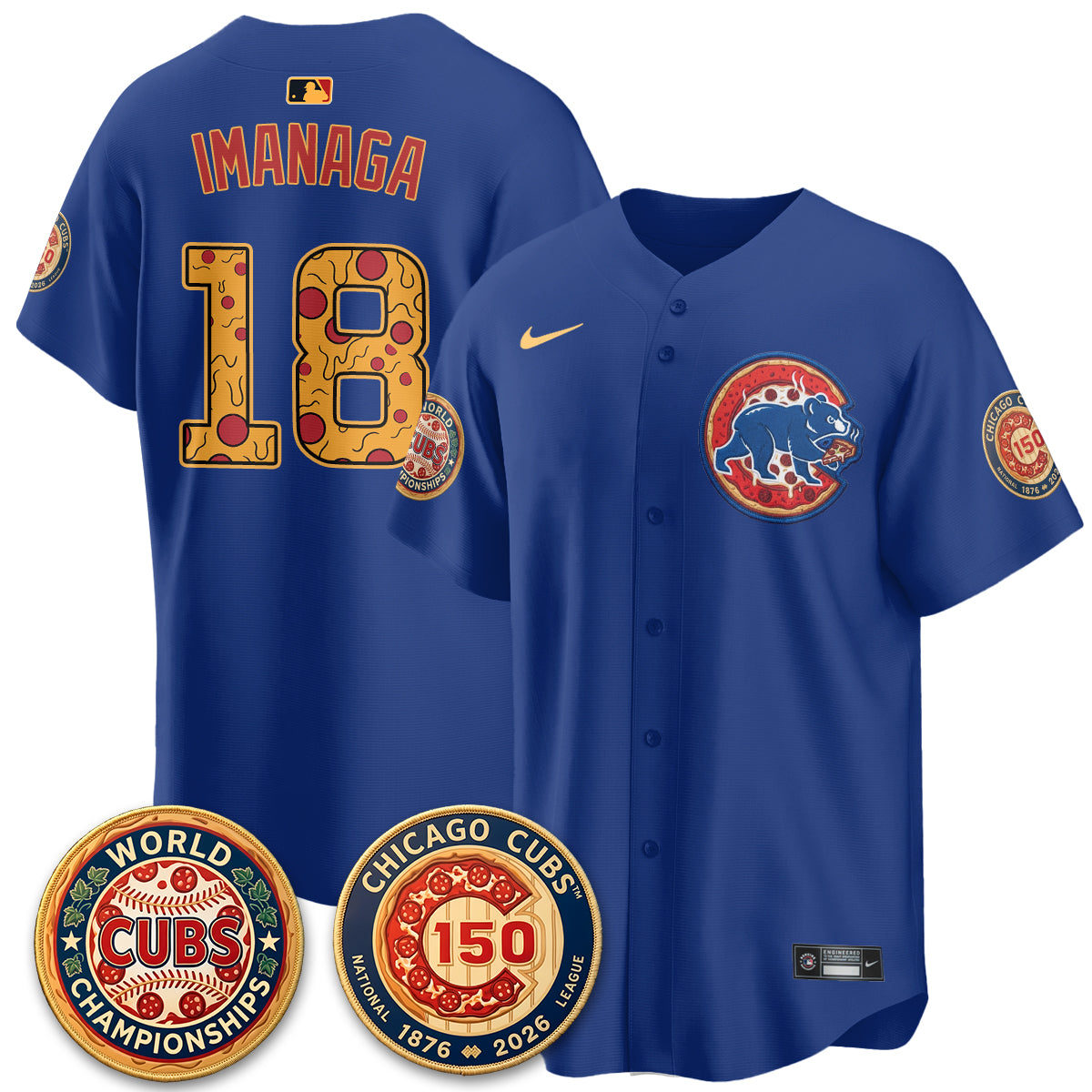 Chicago Cubs Deep Dish Pizza Vapor Limited Jersey - Stitched