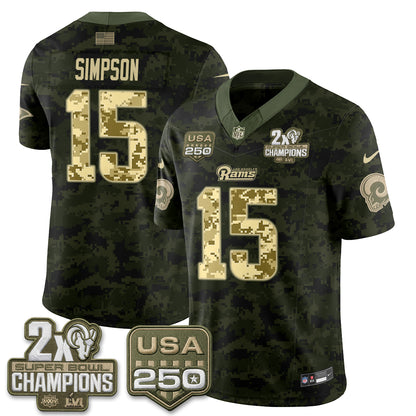 LAR 2026 Salute To Service Vapor Jersey - Stitched