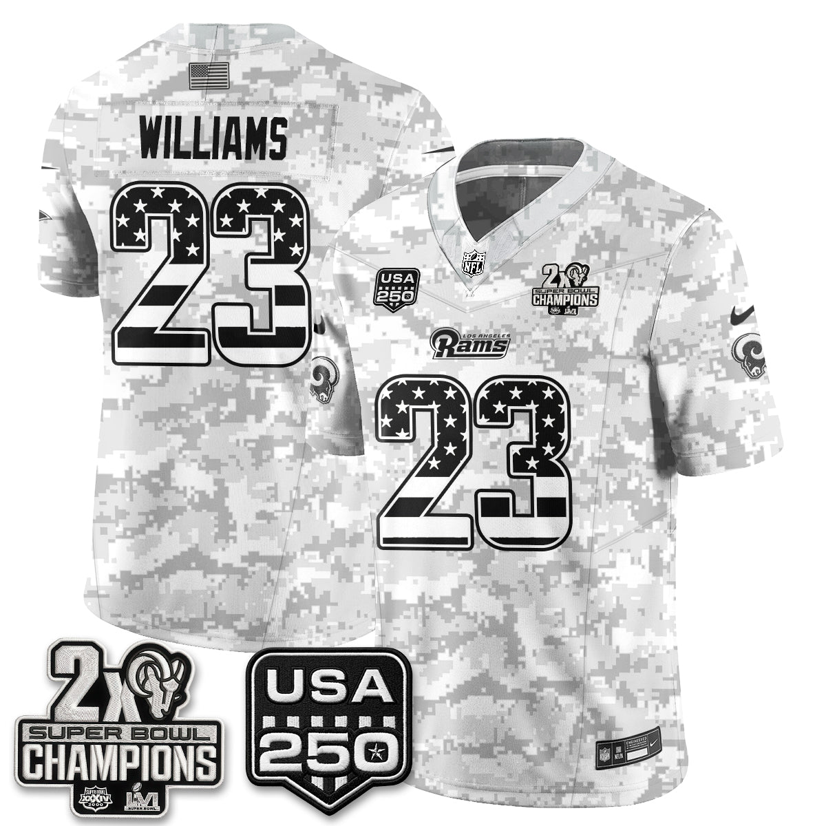 LAR 2026 Salute To Service Vapor Jersey - Stitched