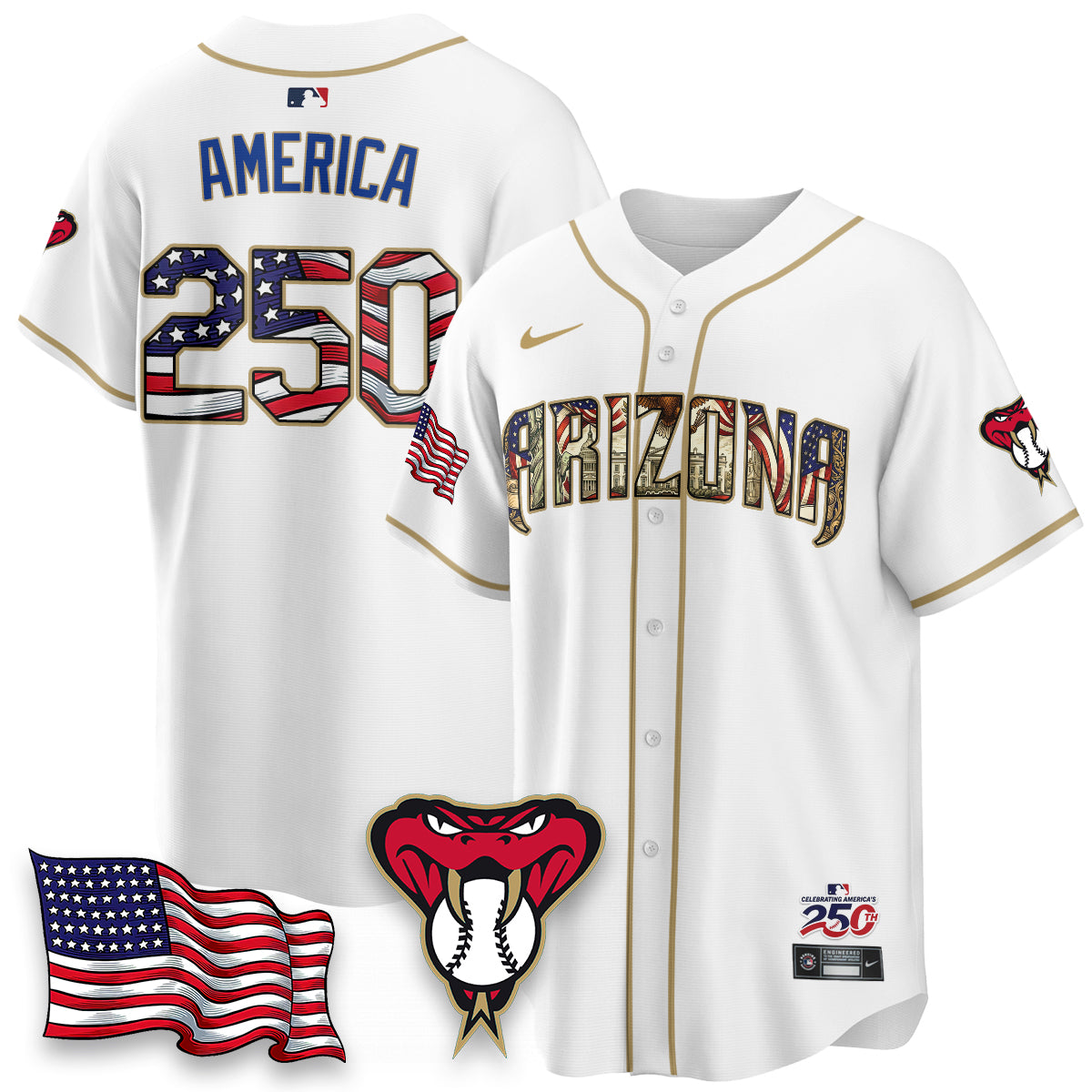Arizona Diamondbacks 2026 Independence Day USA Vapor Limited Jersey - Stitched-NHM