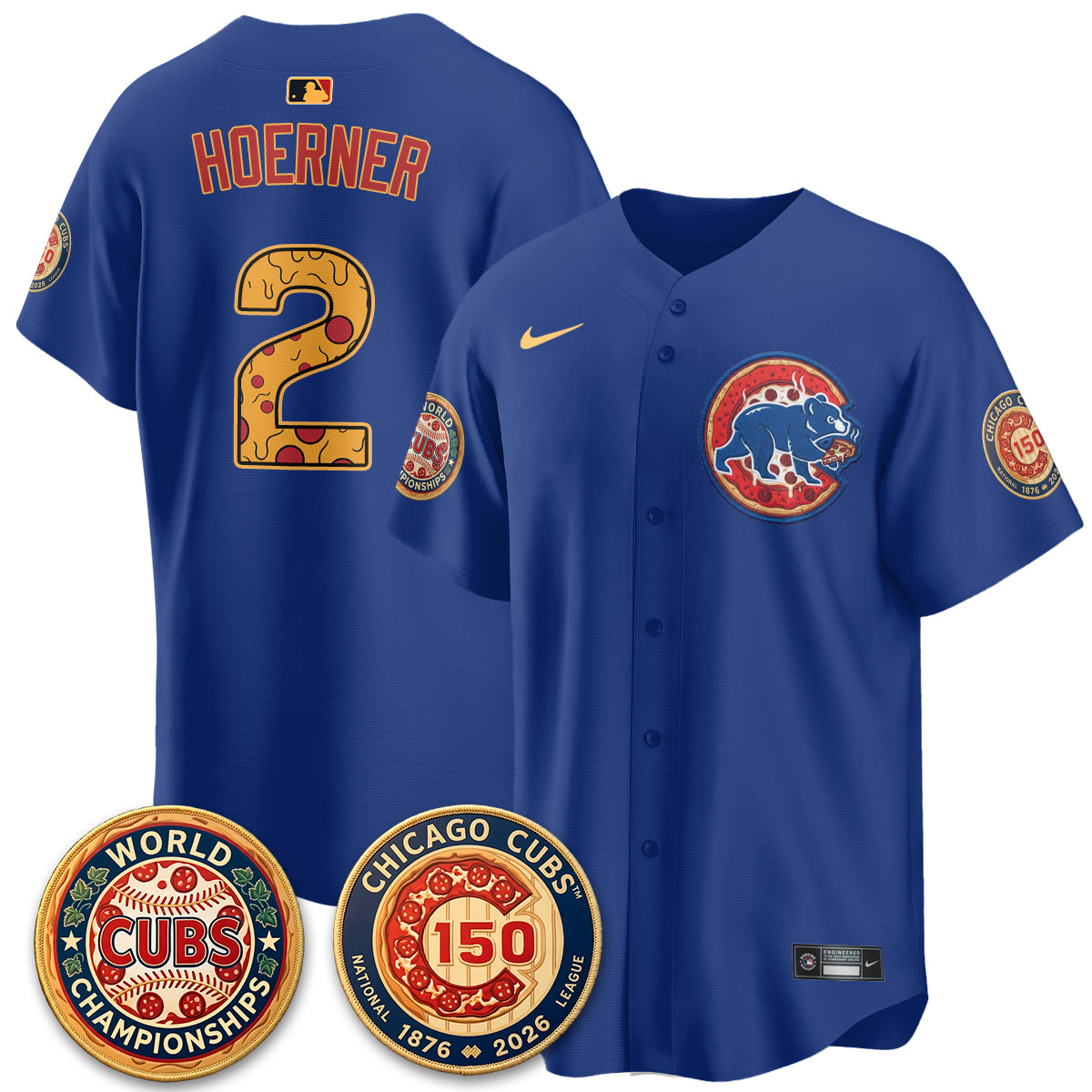 Chicago Cubs Deep Dish Pizza Vapor Limited Jersey - Stitched