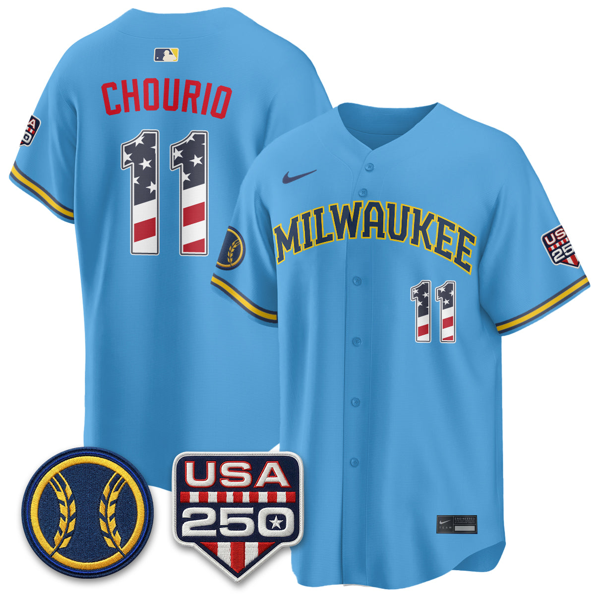 Milwaukee Brewers Fourth of July Vapor Limited Jersey - Stitched