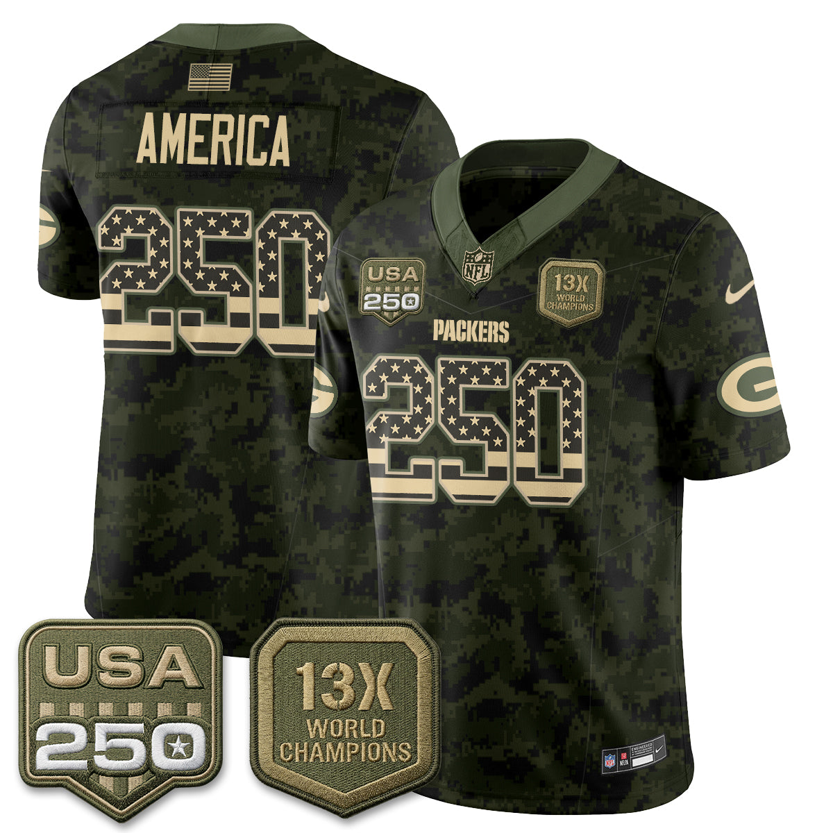 GB 2026 Salute To Service Edition Vapor Jersey - Stitched