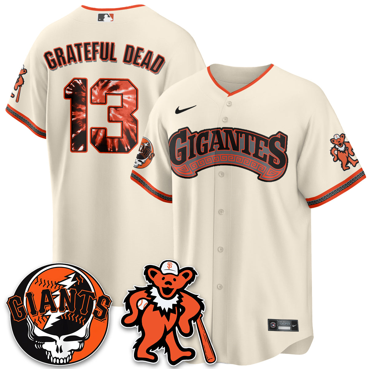 San Francisco Giants x Grateful Dead Vapor Jersey - Stitched