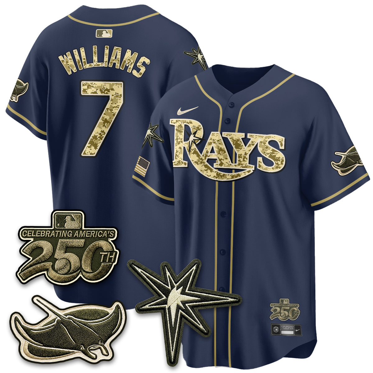 Tampa Bay Rays 2026 Armed Forces Day Jersey V2 - Stitched
