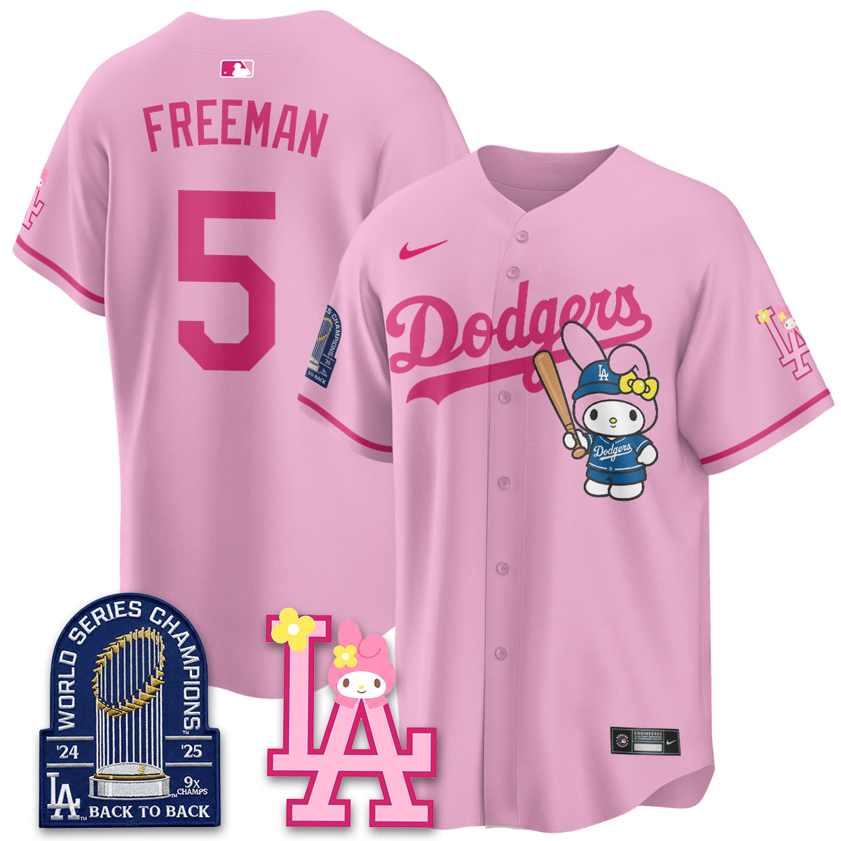 Los Angeles Dodgers My Melody Edition Vapor Jersey - Stitched