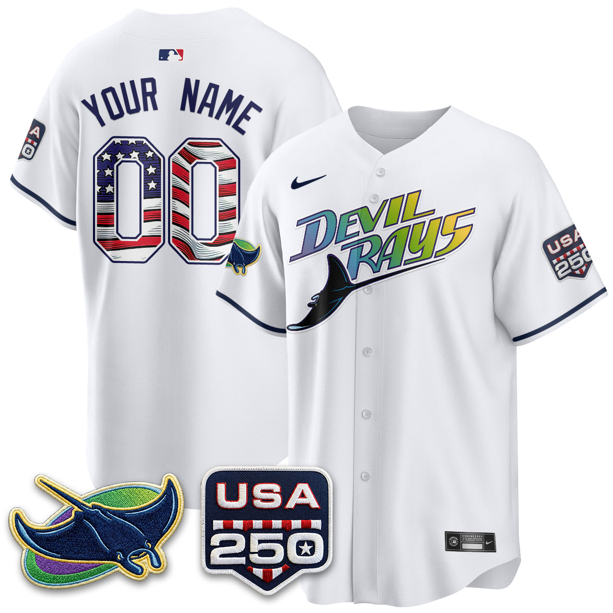 TB Independence Day USA 2026 City Connect Vapor Custom Jersey - Stitched
