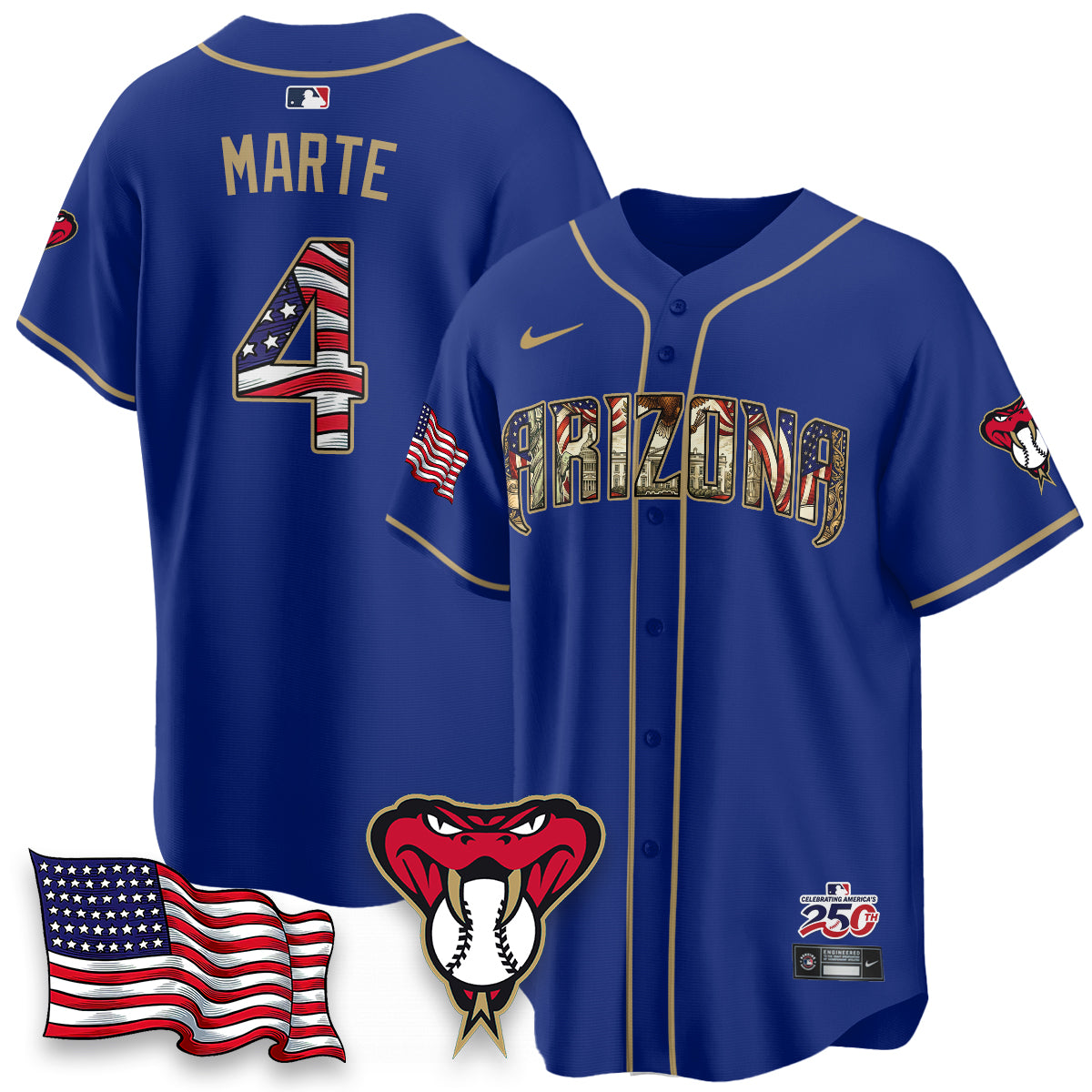Arizona Diamondbacks 2026 Independence Day USA Vapor Limited Jersey - Stitched-NHM
