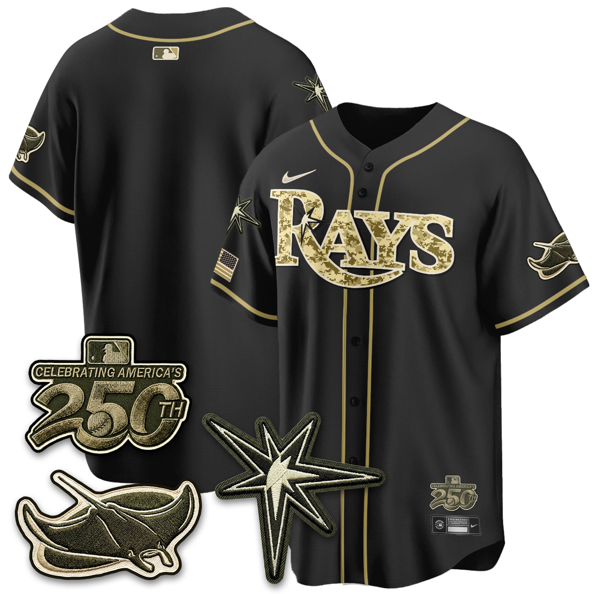 Tampa Bay Rays 2026 Armed Forces Day Jersey V2 - Stitched