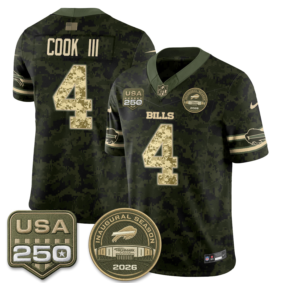 BUF 2026 Salute to Service Edition Vapor Jersey V2- Stitched