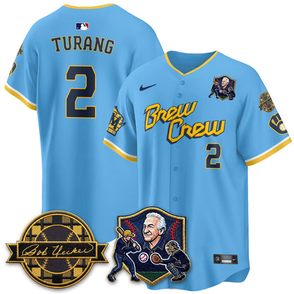MIL Bob Uecker - 54 Seasons for Brewers' Vapor Limited Gold Jersey - All Stitched