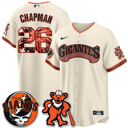 San Francisco Giants x Grateful Dead Vapor Jersey - Stitched