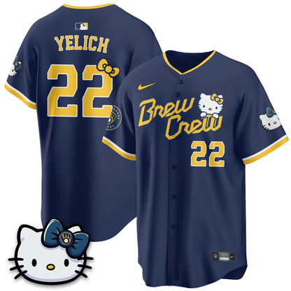 Milwaukee Brewers x Meow KT Vapor Jersey - Stitched N1