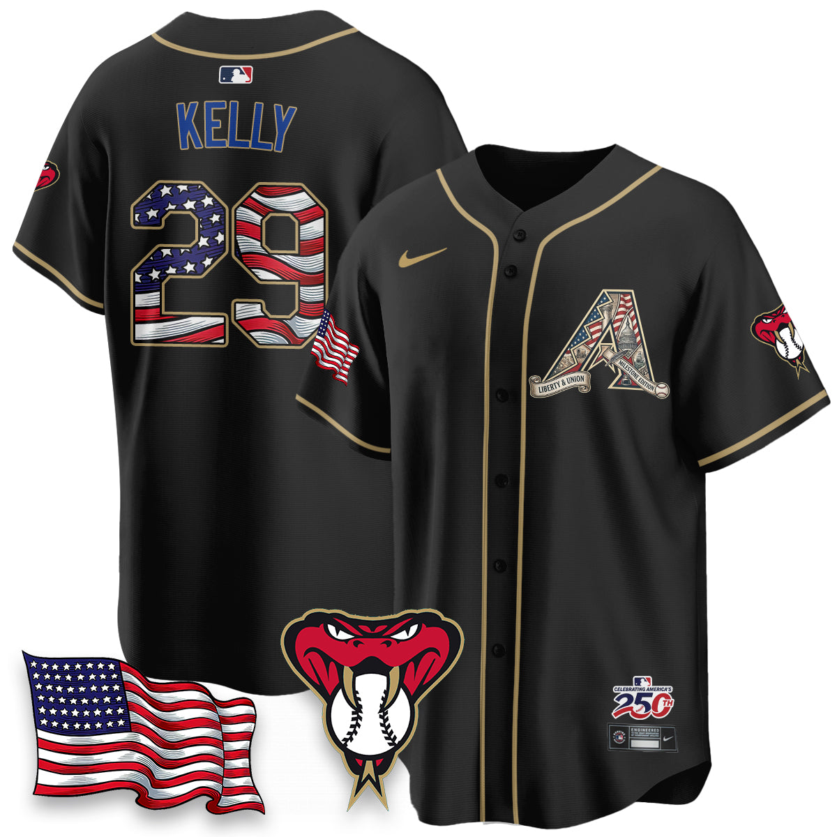 Arizona Diamondbacks 2026 Independence Day USA Vapor Limited Jersey - Stitched-NHM