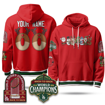 Los Angeles Dodgers 2026 Xmas Edition Custom Hoodie - Stitched