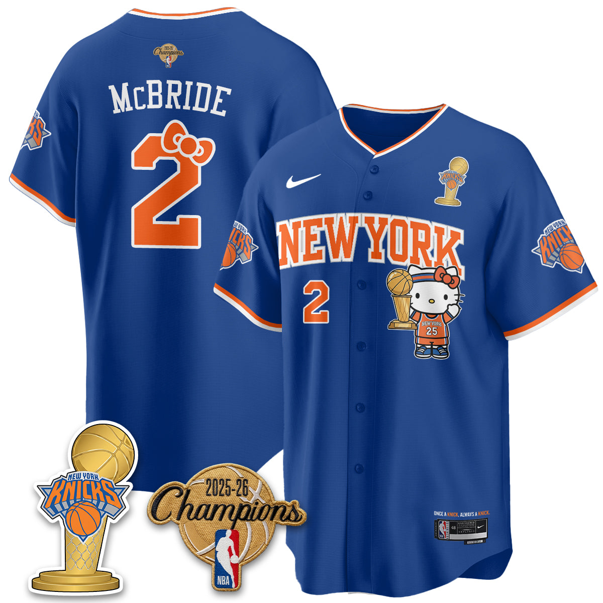 NYK 2026 NBA Champions x Meow Kitty Vapor Jersey - Stitched-NHM