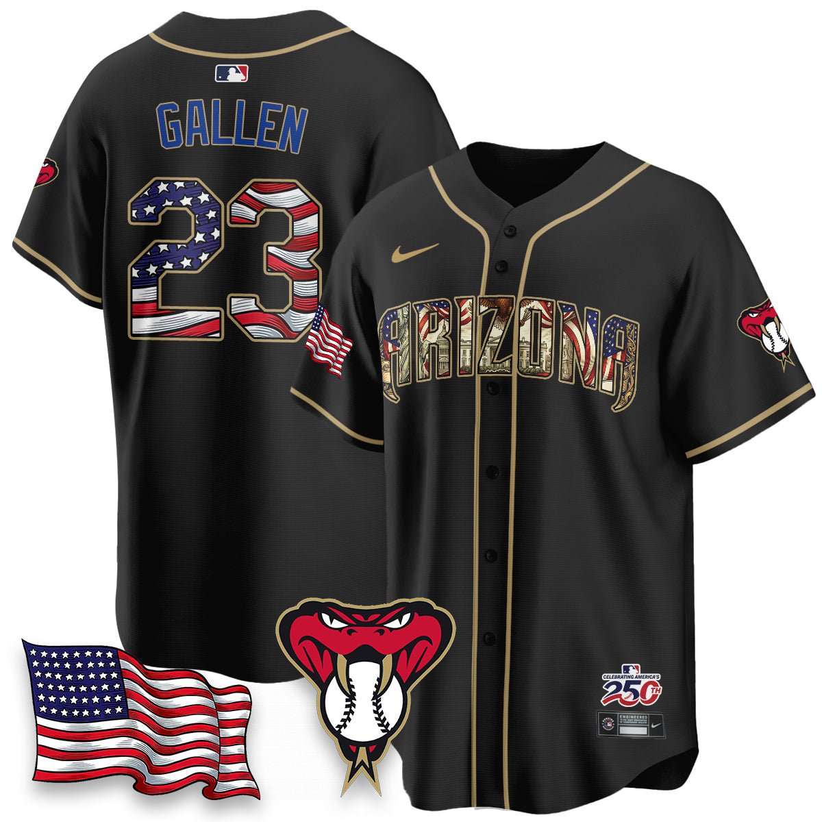 Arizona Diamondbacks 2026 Independence Day USA Vapor Limited Jersey - Stitched-NHM