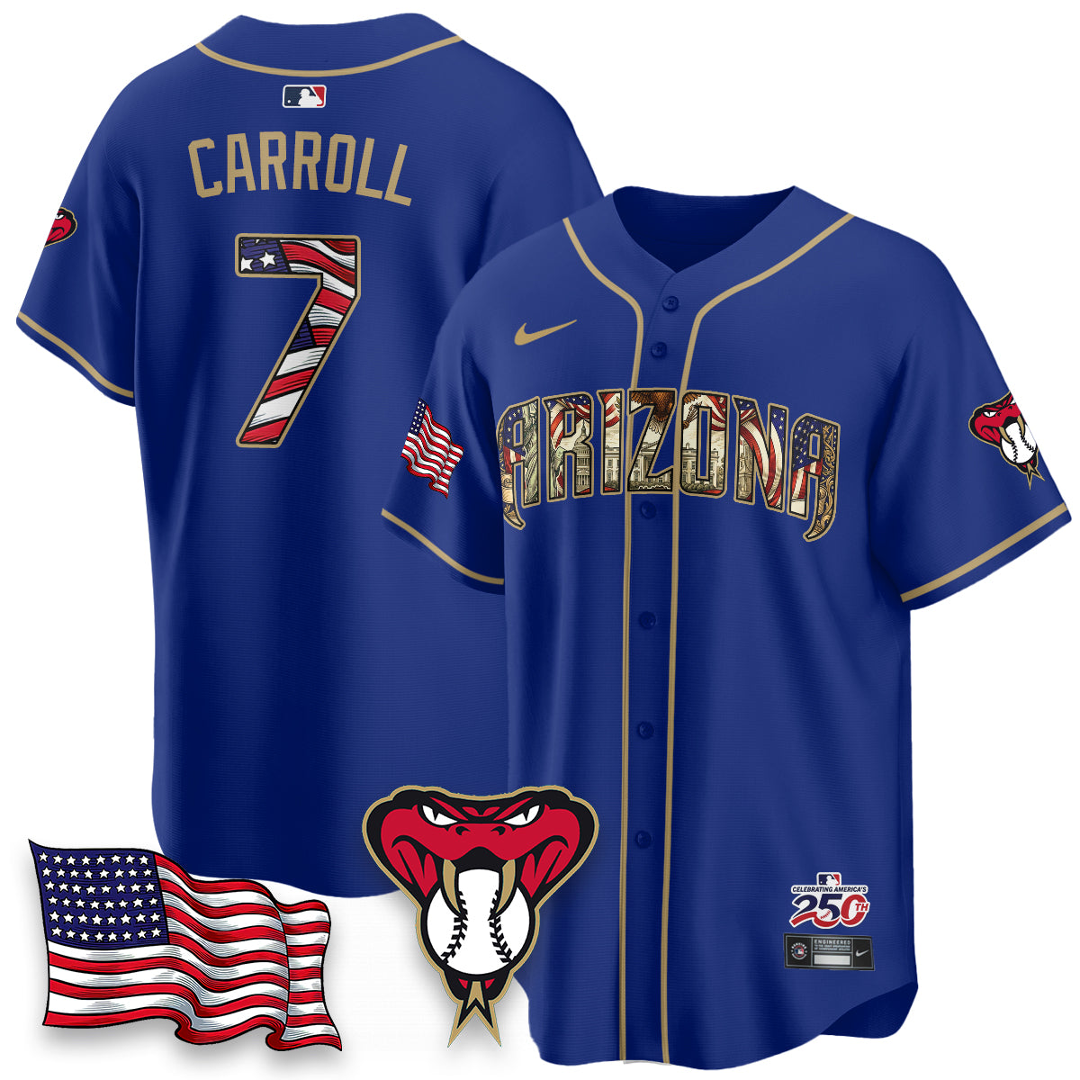 Arizona Diamondbacks 2026 Independence Day USA Vapor Limited Jersey - Stitched-NHM