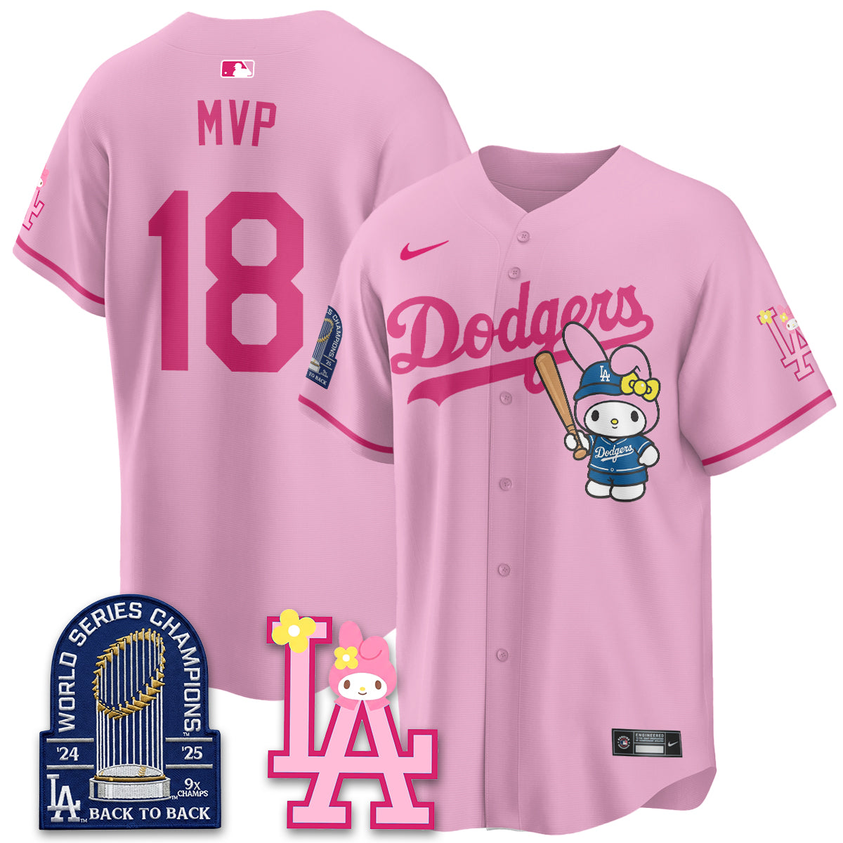 Los Angeles Dodgers My Melody Edition Vapor Jersey - Stitched
