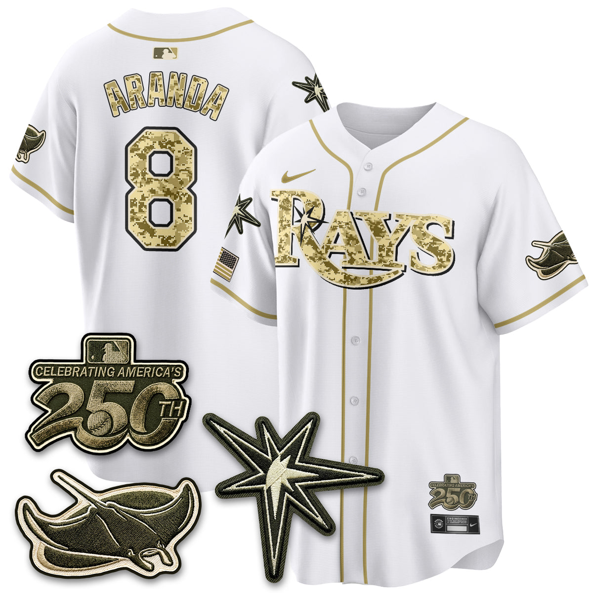 Tampa Bay Rays 2026 Armed Forces Day Jersey V2 - Stitched