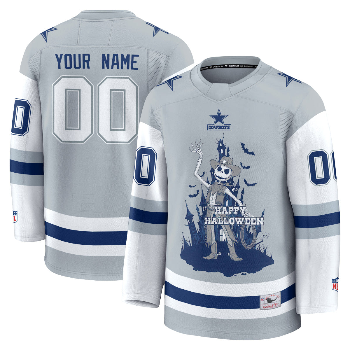 Dallas Cowboys x Nightmare Halloween 2026 Edition Custom Hockey Jersey - Printed